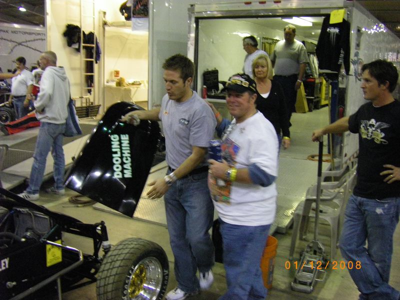 Bothering JJ While he is hard at work Chili Bowl 08!!!!
